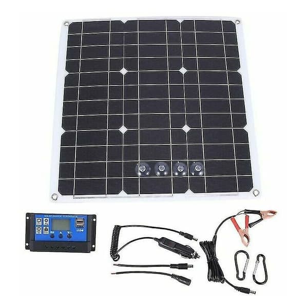 200 Watt 200W Solcellepanelsett med 12V LCD Solcellekontroller Båt Bobil Off Grid