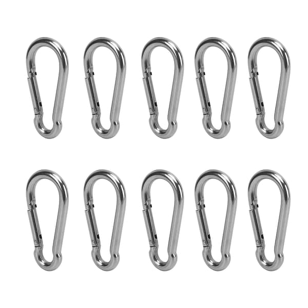 10 st Karabinhake Fjäder Snäppkrok Rostfritt Stål Säkerhetsspänne Lås för Vandring 11mm / 0.43in