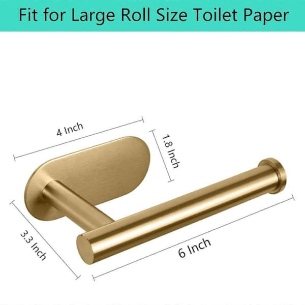 Selvklæbende toiletpapirholder, tykt SUS304 rustfrit stål (guld)