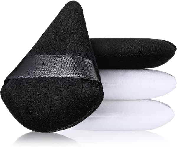 Triangle Pudder Puffs 4 Stk Kosmetiske Ansigtspuffs Fløjl Makeup Puf