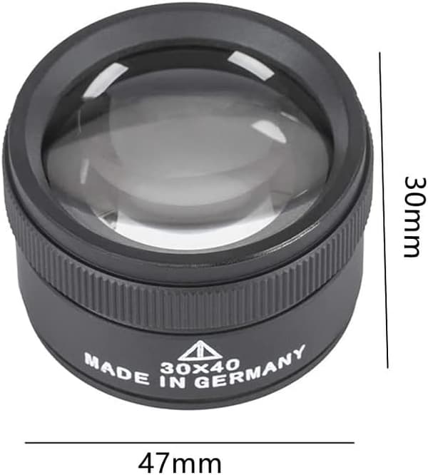 30X Smykkeforstørrelsesglas, Bærbart Optisk Metalforstørrelsesglas