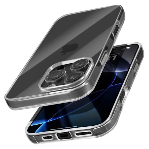 360° fodral för iPhone 16 Pro Max Touch med förhöjd kamerakant Transparent Transparent