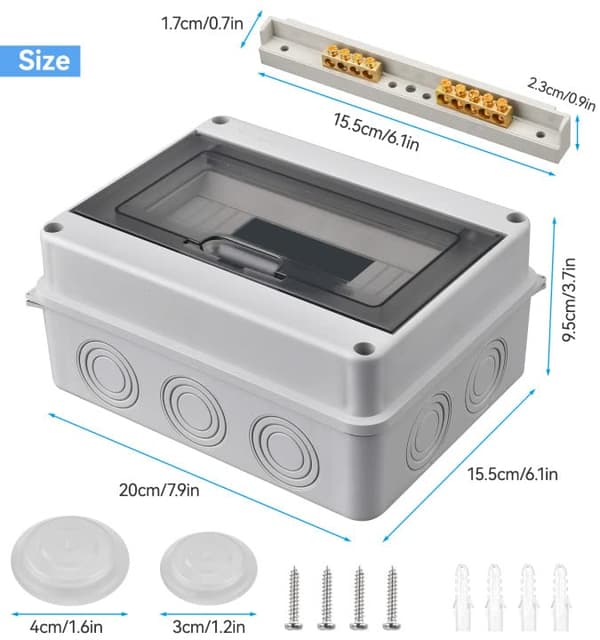 Skyddsbox, ABS-material Kapsling för Strömbrytare, Transparent Lock DIN-skenfäste För Robusta och Hållbara Utomhusanpassade Applikationer Inklusive