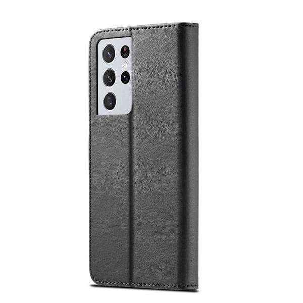 Samsung Galaxy S21 Ultra - LC.IMEEKE Läder Fodral - Svart Black Svart