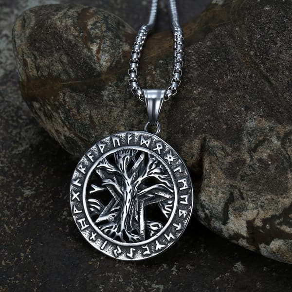 Nordiske vikinger runer amulet vedhæng halskæde Livets Træ Pent