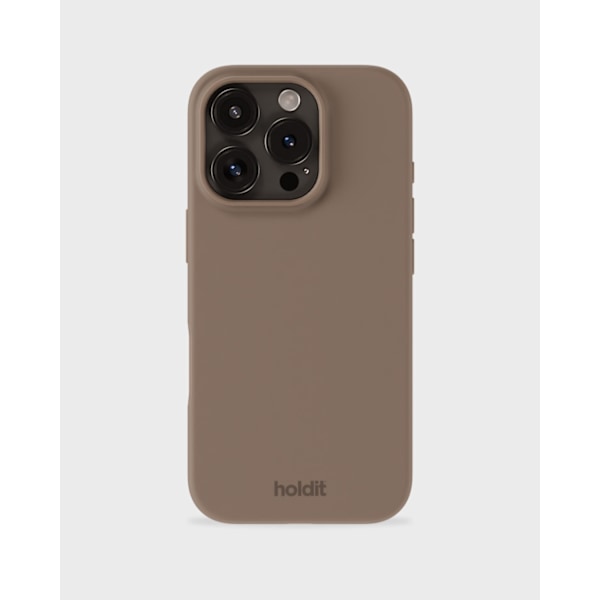 holdit iPhone 16 Pro Mobilskal Silikon Mocha Brown