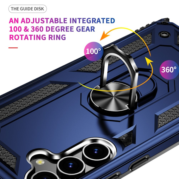 Samsung Galaxy S24 Plus Skal Ring Armor Hybrid Blå