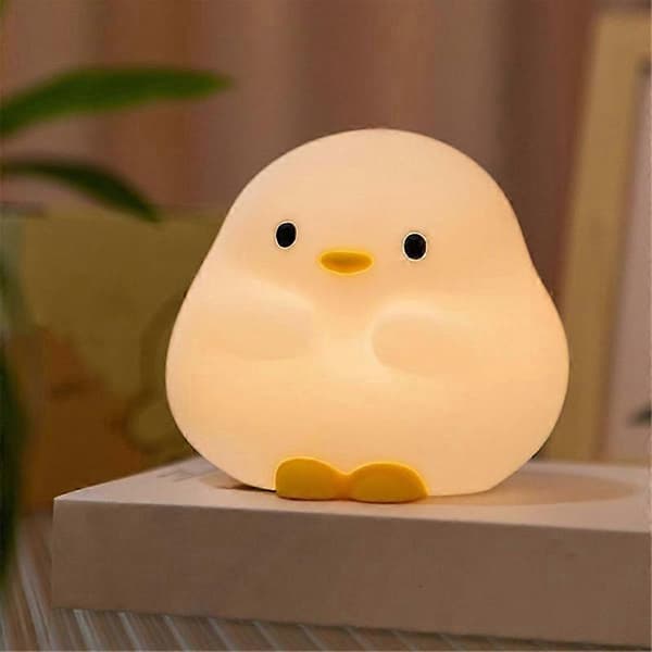 And Nattlampe, Søt Andelampe, Squishy Silikon Nattlys Med 30 Minutters Timer, Oppladbar Be
