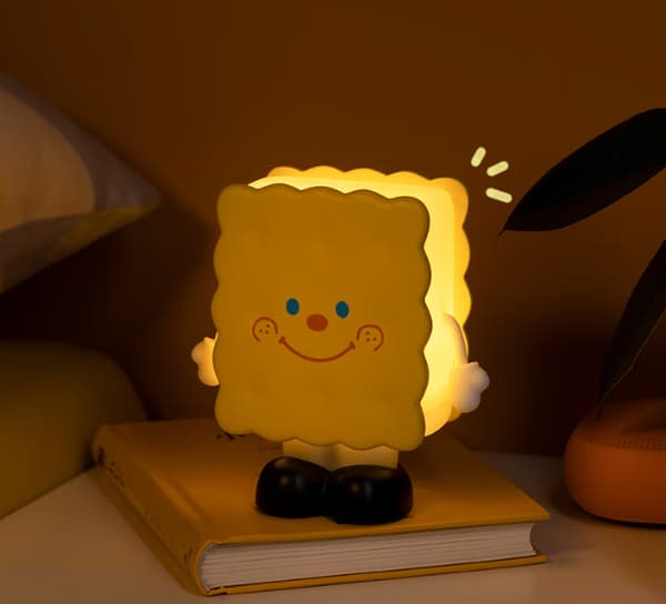 Kjeks nattlys kreativ USB soverom nattbordsdekorasjon med n