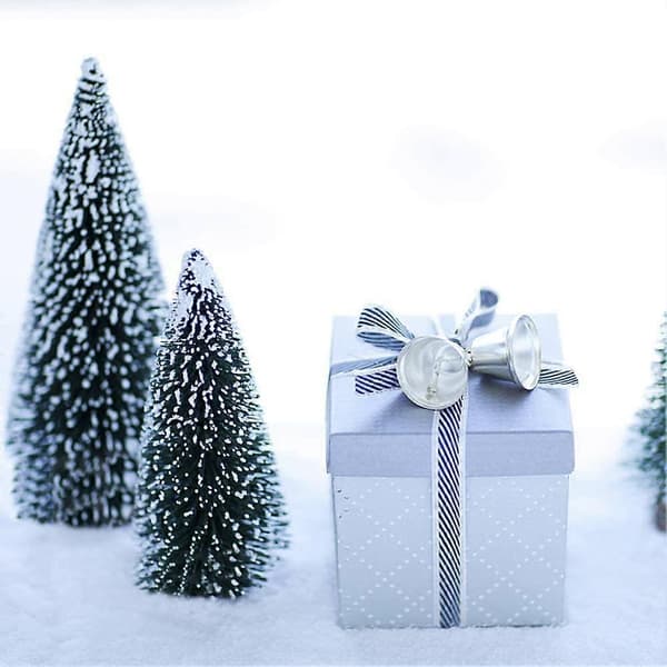 34 st mini julgran snöfrost träd DIY hantverksdekorationer