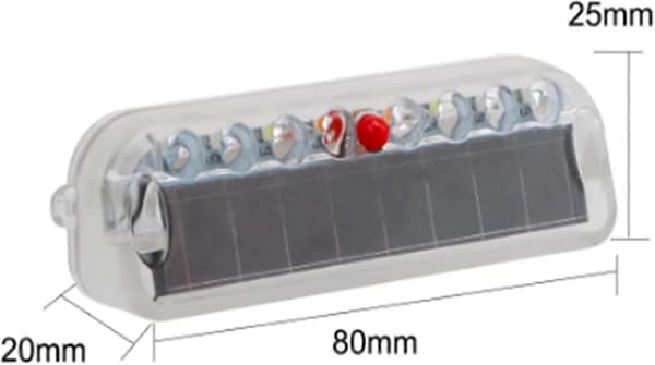 Universal Bil Solarcelledrevet Simulert Alarm Varsel Strobelys Tyverisikring 8 LED Blinkende Lys Sikkerhetsbremselys