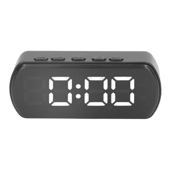 Digital väckarklocka, stor LED-display med smart ljussensor, modern design för enkel användning i sovrum eller kontor (svart)