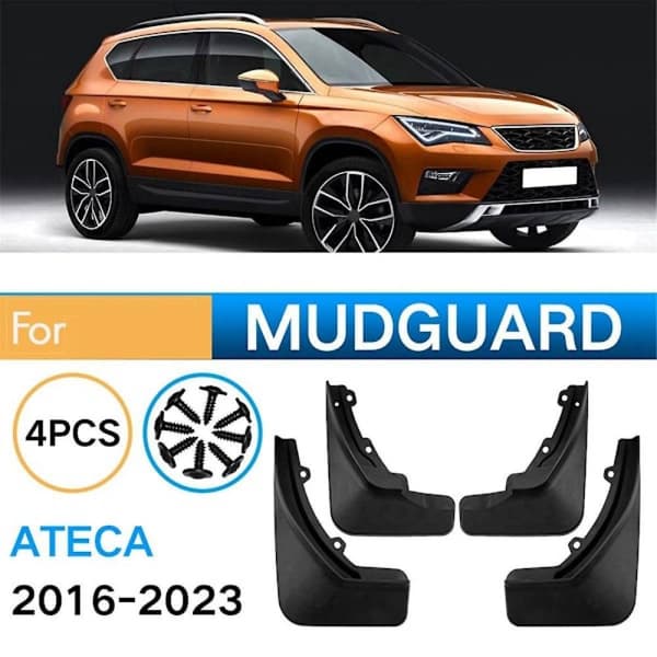 4 stk. Bilskærme Stænklapper Stænkskærme til Seat Ateca 2016-2023 Biltilbehør