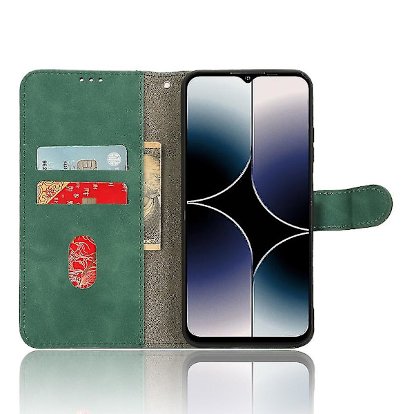 För Ulefone Note 16 Pro Stativ Plånbok Mobiltelefonfodral Hudkänsla PU Läder + TPU Telefonfodral Green