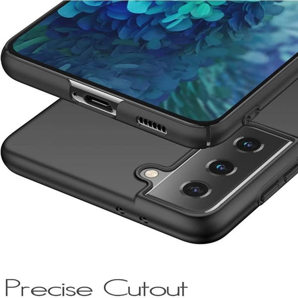 Samsung S21 Plus erittäin ohut kumipinnoitettu mattamusta kuori Basic® V2 musta