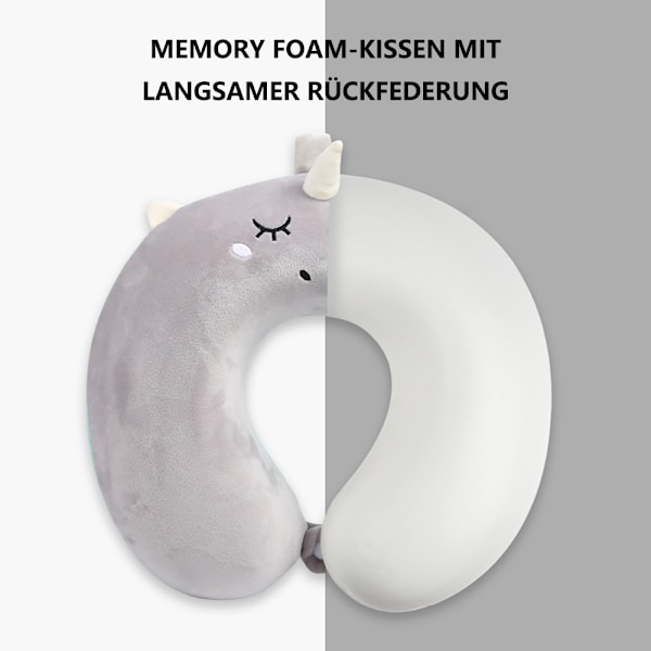 Enhörningsögonmask, Memory Foam-kudde med ergonomisk design, 360 graders stöd, snäppstängning för enkel transport, nackskydd, mångsidig reseanvändning