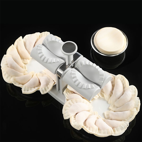 Dobbelt hoved automatisk Wonton Dumpling Maker 1 stk Wonton Dumpling Maker og Dumpling Form Rustfrit Stål Køkkenudstyr Wonton Dumpling Maker