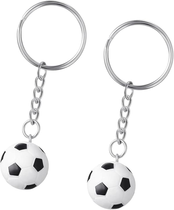 2 stk. mini fodboldnøgleringe fodboldfavoritnøgleringe fodboldst