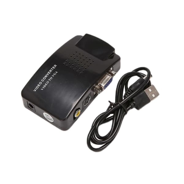 Av - VGA-sovitin Rca Vga -muunnin Pc Rca komposiitti S-video Av-tulo Pc Vga Lcd -lähtömuuntimeen