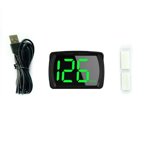 Plug and Play Bil HUD Head-Up Display för Fordon, LED Stor Teckensnitt Display GPS Digital Hastighetsmätare, Varningsfunktion för Överhastighet, Körriktning, Vägtull
