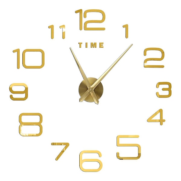 3D Stor Väggklocka DIY Akryl Spegel Klocka Dekal Överdimensionerad Klocka Klockor Europa Horloge Vardagsrum Heminredning Flera Stilar Black G 47