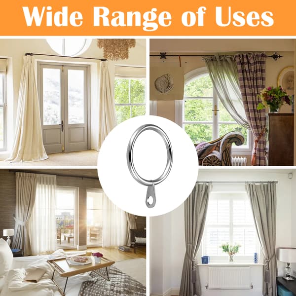 Elegante gardinaccents, metalgardinringe med sofistikeret design, perfekte til ophængning af draperier, dekorative og rustfri jernringe, kompatible