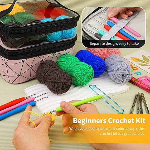 105 delar virkning komplett set DIY handstickningsnålar