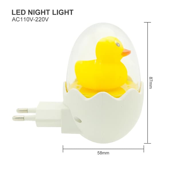 Synkronisering LED nattlys 110V 220V Gul And EU Plugg Vegg