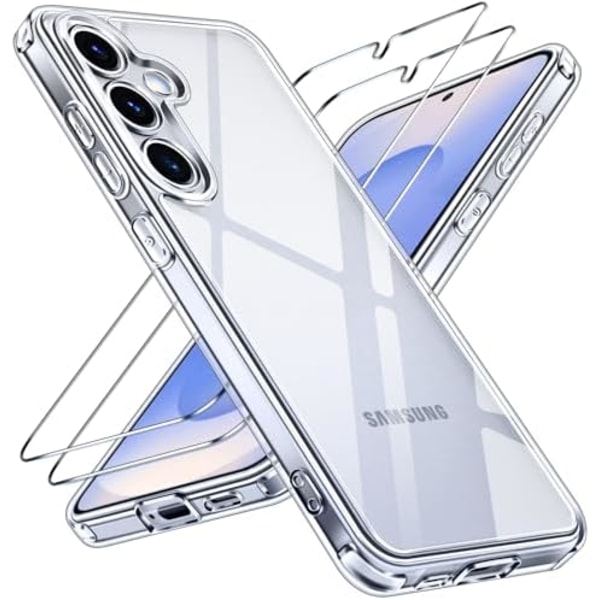 3-in-1 silkonfodral med 2 st skärmskydd för Samsung S25 ultra