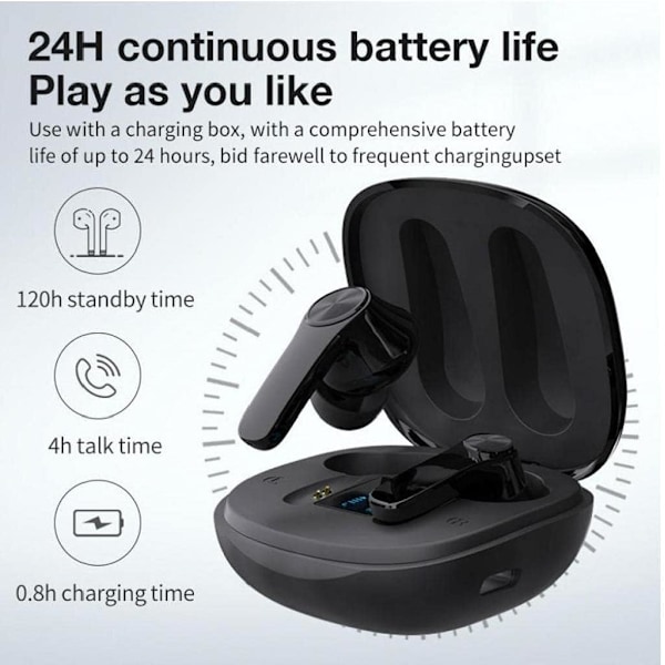 Trådlösa hörlurar, Bluetooth-headset Bluetooth 5.0-headset med mikrofon