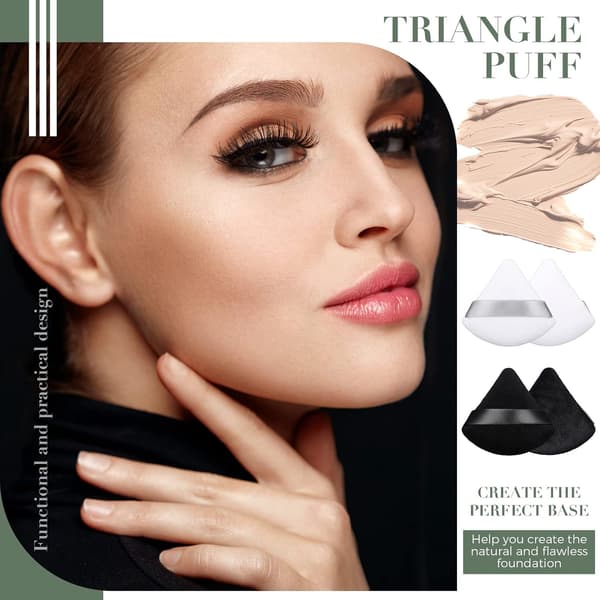 Triangle Pudderpuff 4 stk Kosmetiske Ansiktspuff Velvet Makeup Puf