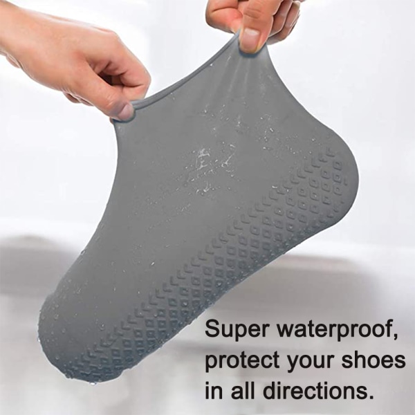 Regnskoöverdrag, återanvändbara silikonvattentäta skoöverdrag, för
