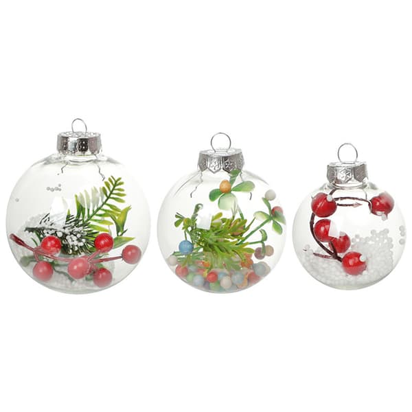 6st Delikat Transparent Kulpynt Plast Dekorativ Kulset S