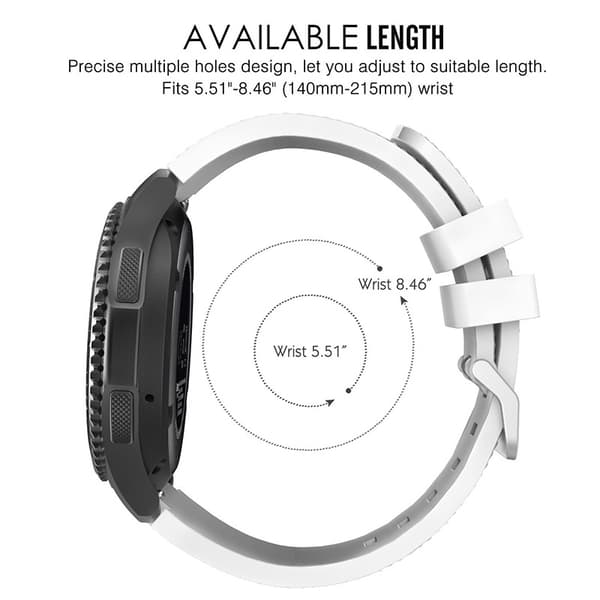 Sett med 2, svart+hvit silikonrem egnet for Samsung Gear S3