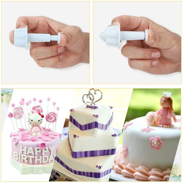 Kakaverktyg Blomfondant Kakdekorationsset Kexform Glasyrstämpel Fondantfjäder Präggningsform Skärverktyg