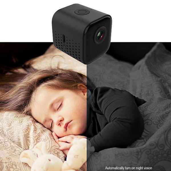 Mini Kamera för Inomhus- och Utomhussäkerhet, WiFi Videokamera med Smart Rörelsedetektering, Tydlig Realtidsvideo för Vardagsrum, Trädgård, Kontor, Butik
