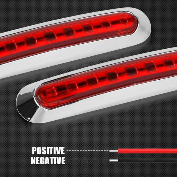 4x RØD 9 LED Sidemarkeringslys til Bil Trailer Lastbil 12V