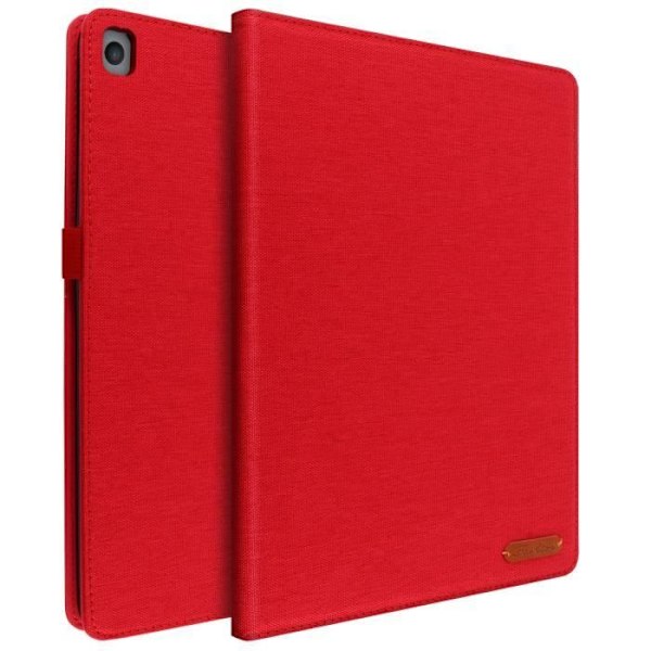 iPad 2019 skal - AVIZAR - Röd - Ekologiskt läder - Integrerat stöd - Kortförvaring Röd