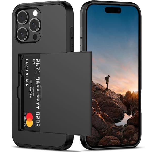 iPhone 16 Pro Max - Ekstra sterkt deksel med 28 lommer, svart