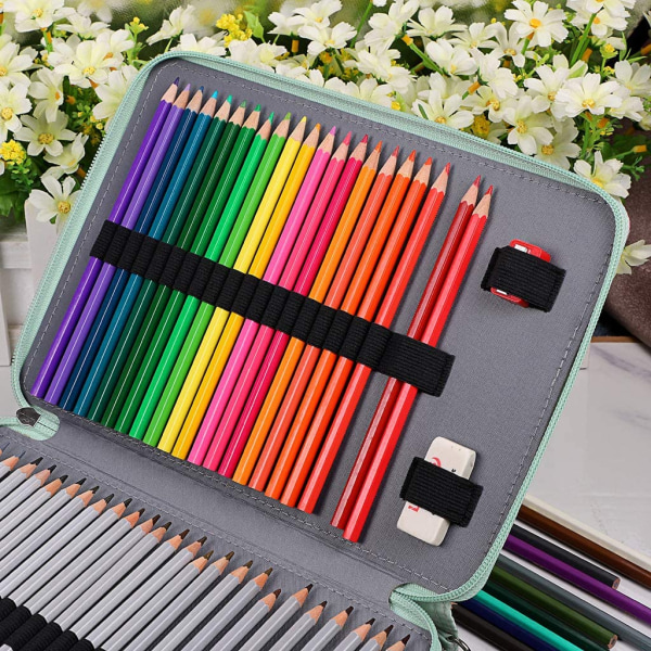 Fackfärgat case med chern pennhållare för akvarell