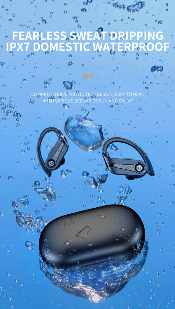 Over-ear TWS Bluetooth-ørepropper med lang batterilevetid