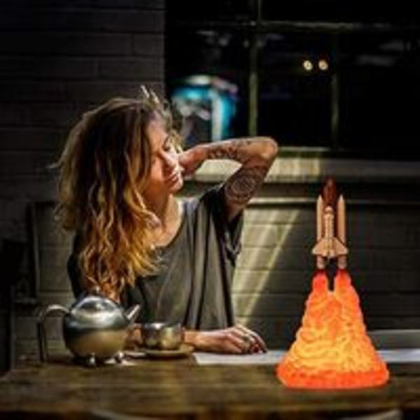 3D dekorasjon nattlys, 3D-utskrift rakettlampe romferge