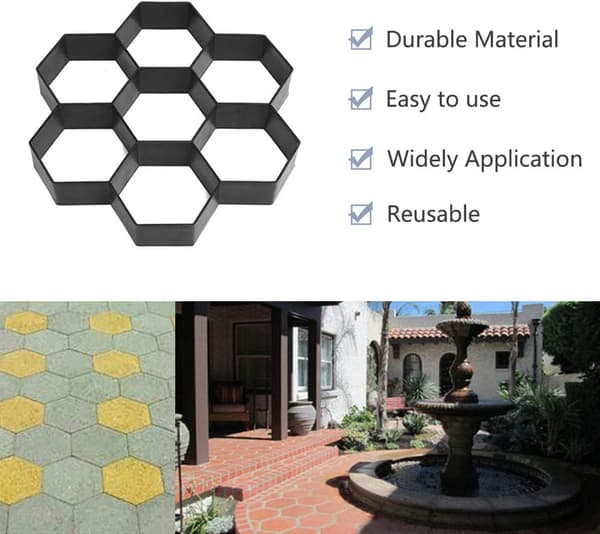 Stigmakarform, återanvändbar DIY-form för cementbetong, stengång