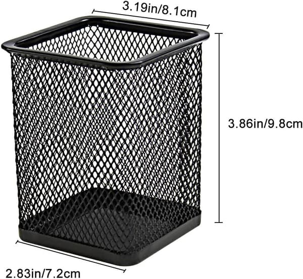 Firkantet metalpenholder - Metalterningpenholder - Sort net Mult