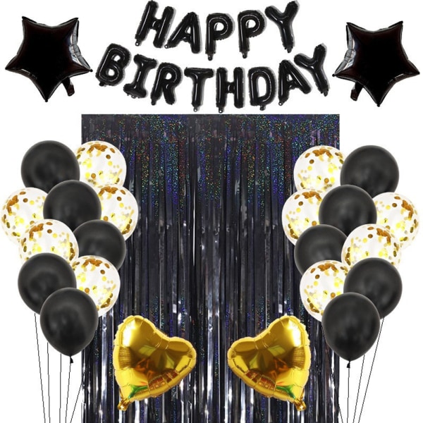 Dekoration för födelsedagsfest, latexballonger, ballonger med texten Grattis på födelsedagen