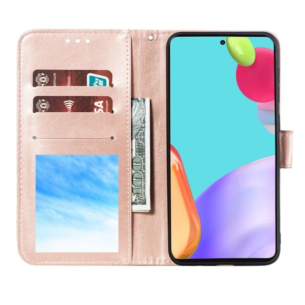 Samsung Galaxy A52 / A52s - Mandala Läder Fodral - Roséguld Roséguld Roséguld