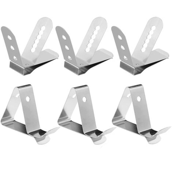 Stainless steel thermometer clip sensor clip bracket hole diameter 4mm 6 pieces silver suitable for 3.8mm probe