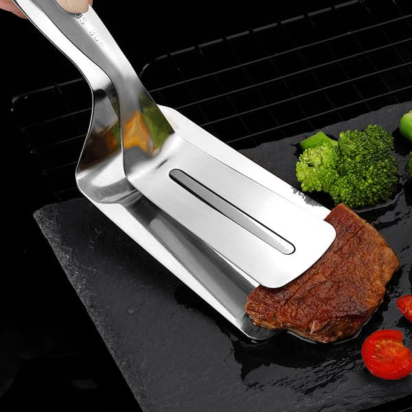 3 stk. kjøkkentang, 304 rustfritt stål multifunksjonell tang for brød/biff/stekt biff/grill/biffspade