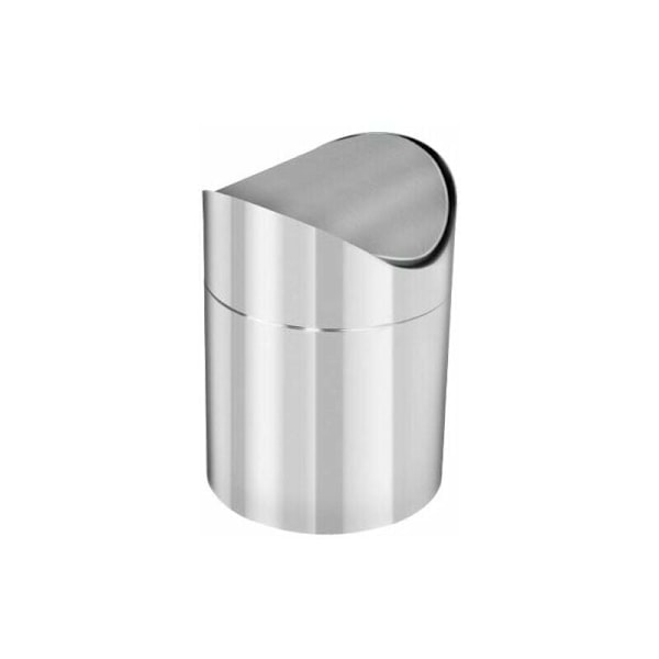 Smart och robust bänkkorg, kompakt storlek rostfritt stål mångsidig användning, elegant satinfinish för enkel rengöring, mångsidigt svänglock
