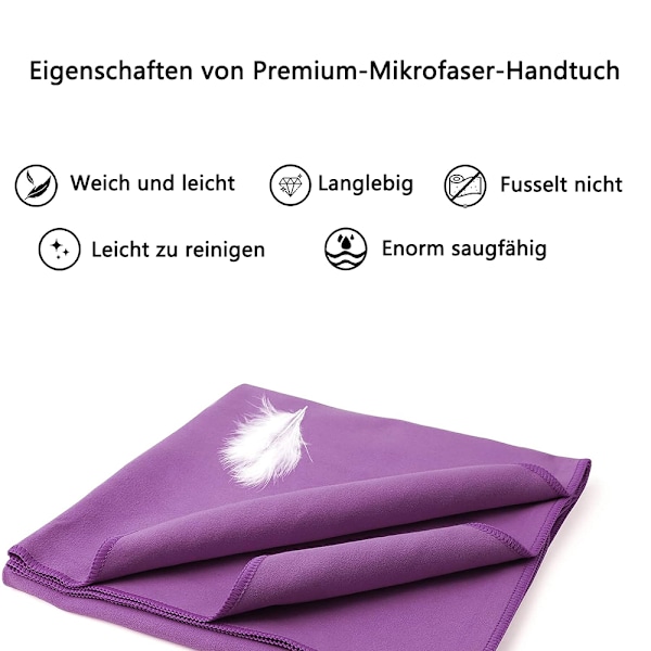 Mikrofiberhandduk, Snabbtorkande Superabsorberande Ultrakompakt För Resor, Gym, Yoga, Camping, Vandring, Backpacking (2-pack)